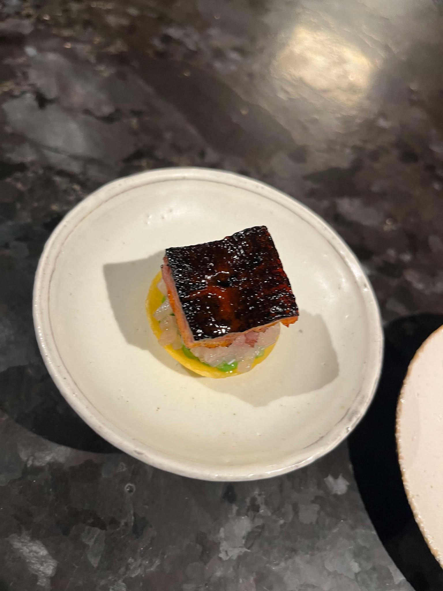 BBQ Unagi and Yellowtail Tartlet